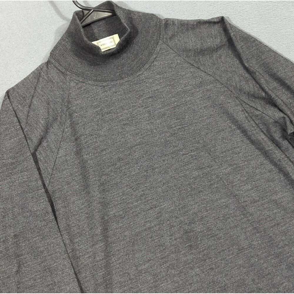 VTG Gianni Versace Sweater Women's 44 Gray Wool Turtleneck Lightweight Italy